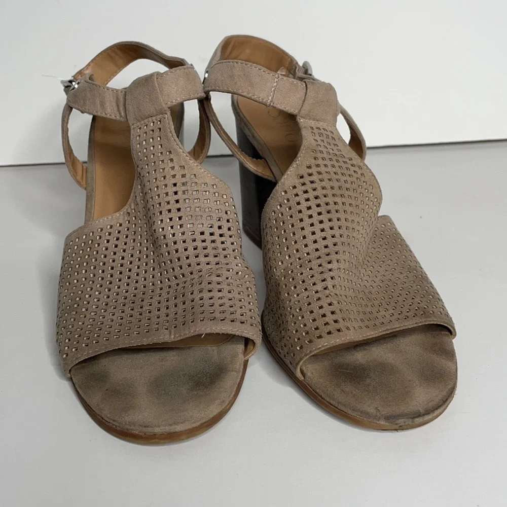 Franco Sarto‎ Molly Suede Tan Heel sz 9 tan